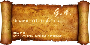 Gromen Almiréna névjegykártya